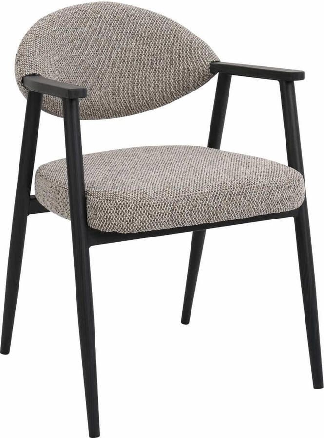 Giga Meubel Eetkamerstoel Karup Taupe Zwart Set van 2