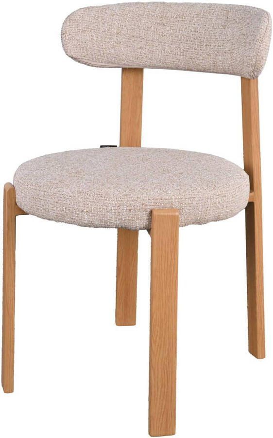 Giga Meubel Eetkamerstoel Lagan Beige Naturel Stof Set van 2