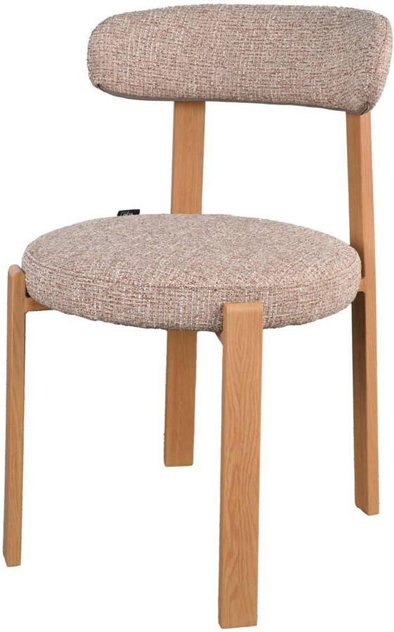 Giga Meubel Eetkamerstoel Lagan Taupe Naturel Stof Set van 2