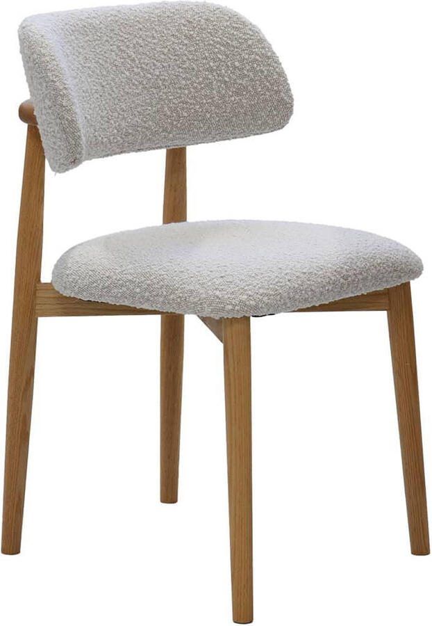 Giga Meubel Eetkamerstoel Lexi Eikenhout Polyester Beige Set van 2