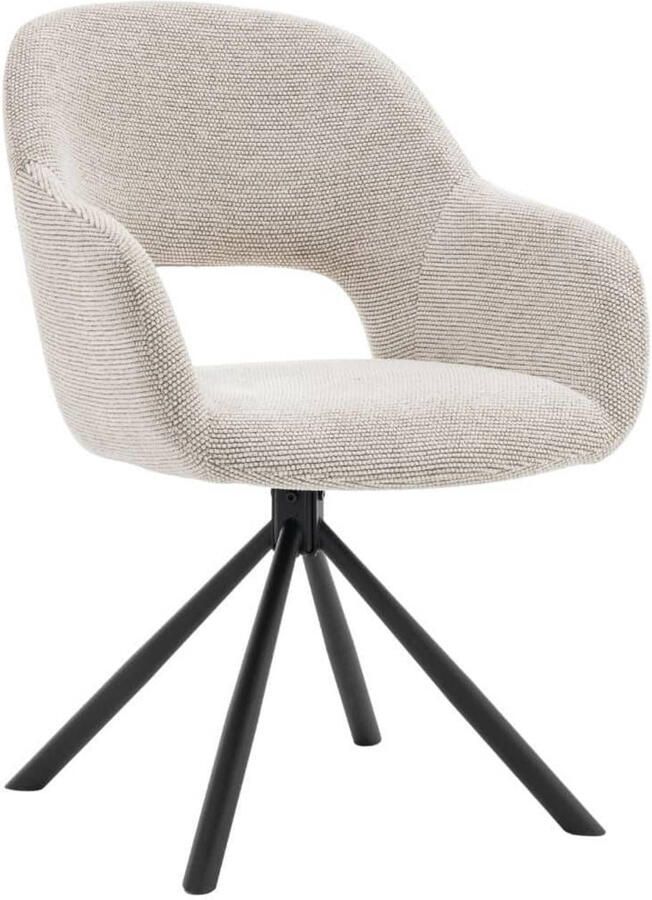 Giga Meubel Eetkamerstoel Livia Beige Draaibaar Set van 2