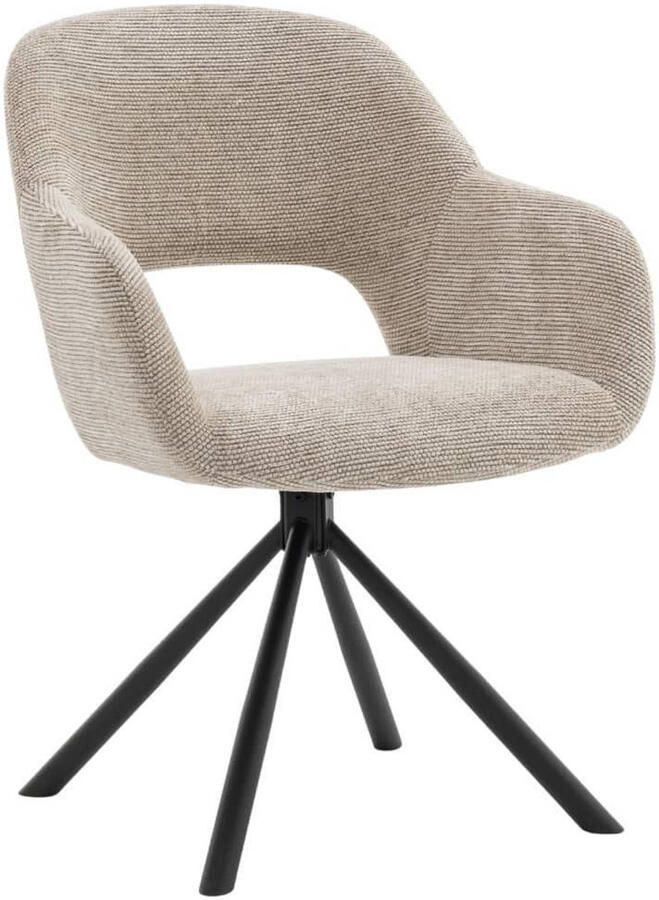 Giga Meubel Eetkamerstoel Livia Taupe Draaibaar Set van 2