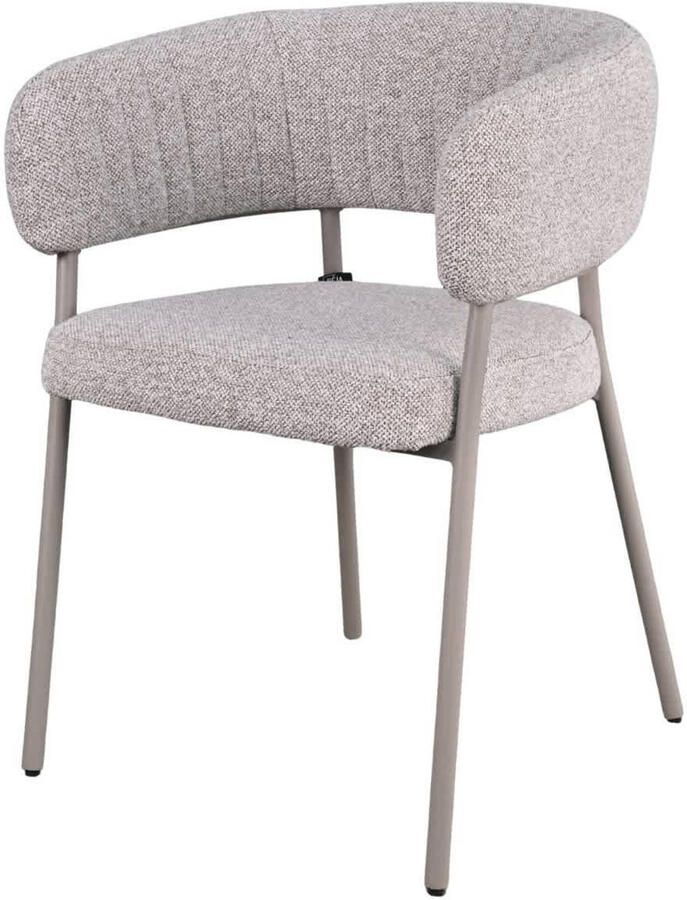 Giga Meubel Eetkamerstoel Malilla Taupe Stof Set van 2