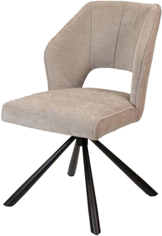 Giga Meubel Eetkamerstoel Beige Draaibaar Textiel Eetkamerstoel Mara - Foto 4