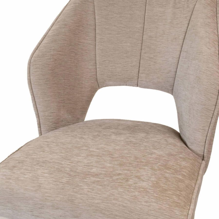 Giga Meubel Eetkamerstoel Beige Draaibaar Textiel Eetkamerstoel Mara - Foto 5
