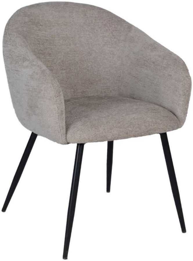 Giga Meubel Eetkamerstoel Meau Stof Metaal Beige Set van 2