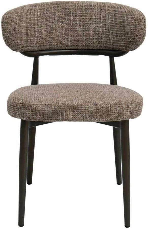 Giga Meubel Eetkamerstoel Milan Taupe Brons Stof Set van 2