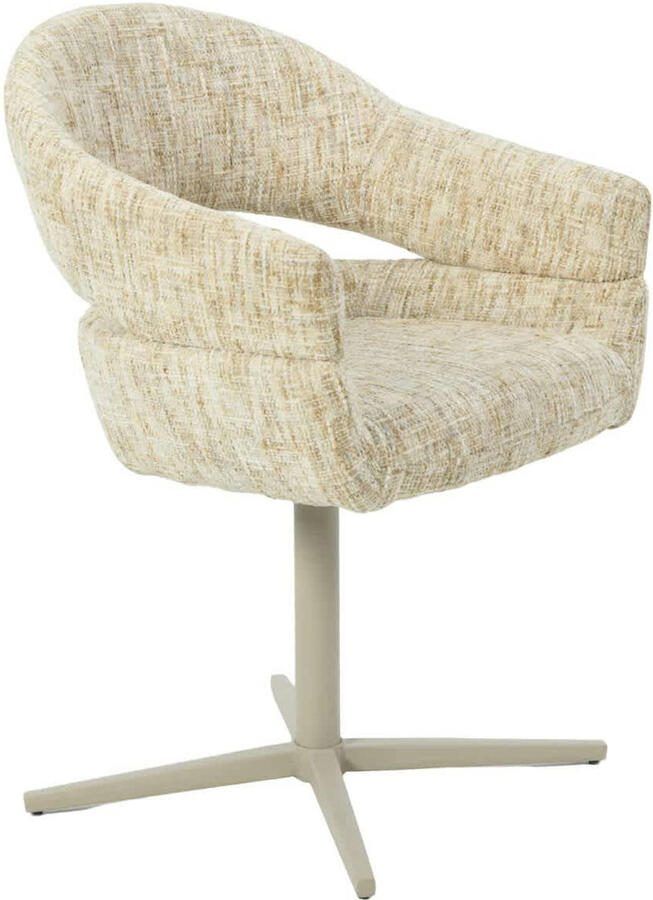DÉJA Living Eetkamerstoel Taupe Draaibaar Milou Set van 2