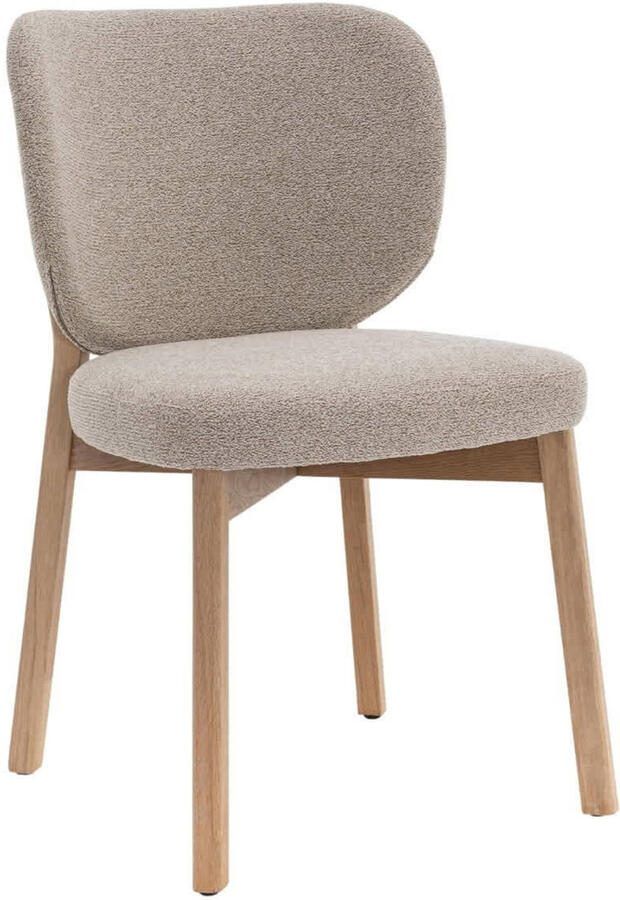 DÉJA Living Eetkamerstoel Beige Eikenhout Zithoogte 49cm Nobu Set van 2