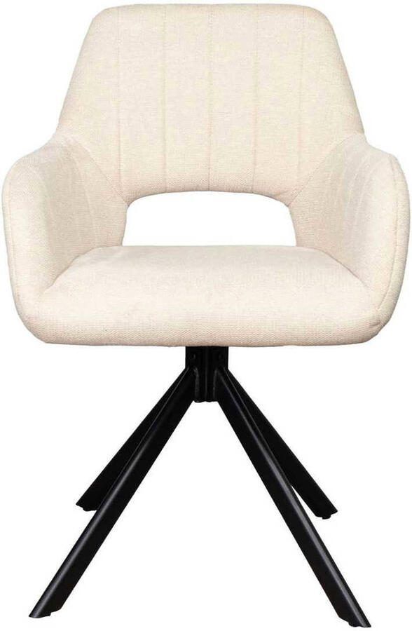 Giga Meubel Eetkamerstoel Nola Polyester Metaal Beige Set van 2