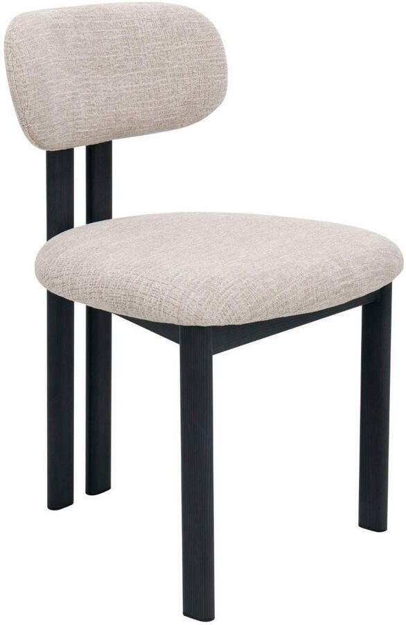 Giga Meubel Eetkamerstoel Noor Beige Zwart 51x53x81cm Set van 2