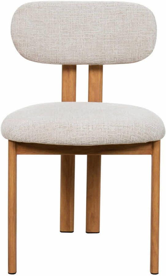 Giga Meubel Eetkamerstoel Noor Stof Staal Beige Naturel (set van 2)