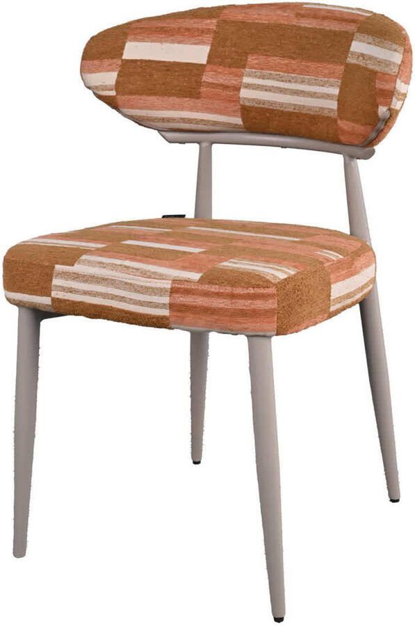 Giga Meubel Eetkamerstoel Nora Terracotta Greige Stof Set van 2
