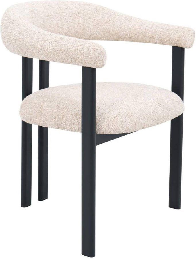 Giga Meubel Eetkamerstoel Odense Stof Beige Zwart Set van 2