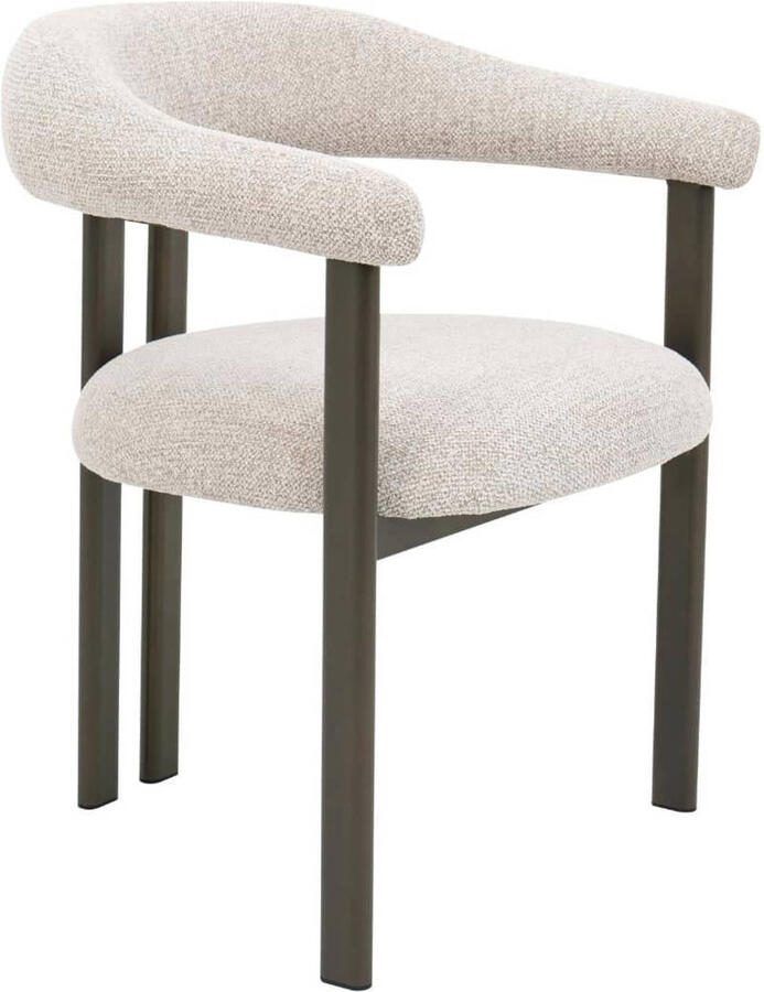 Giga Meubel Eetkamerstoel Odense Stof Taupe Brons Set van 2