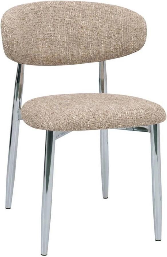 Giga Meubel Eetkamerstoel Skara Taupe Chrome Set van 2