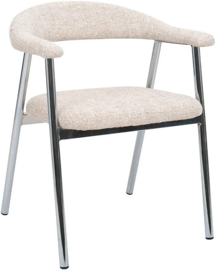 Giga Meubel Eetkamerstoel Sorø Beige Chrome Set van 2