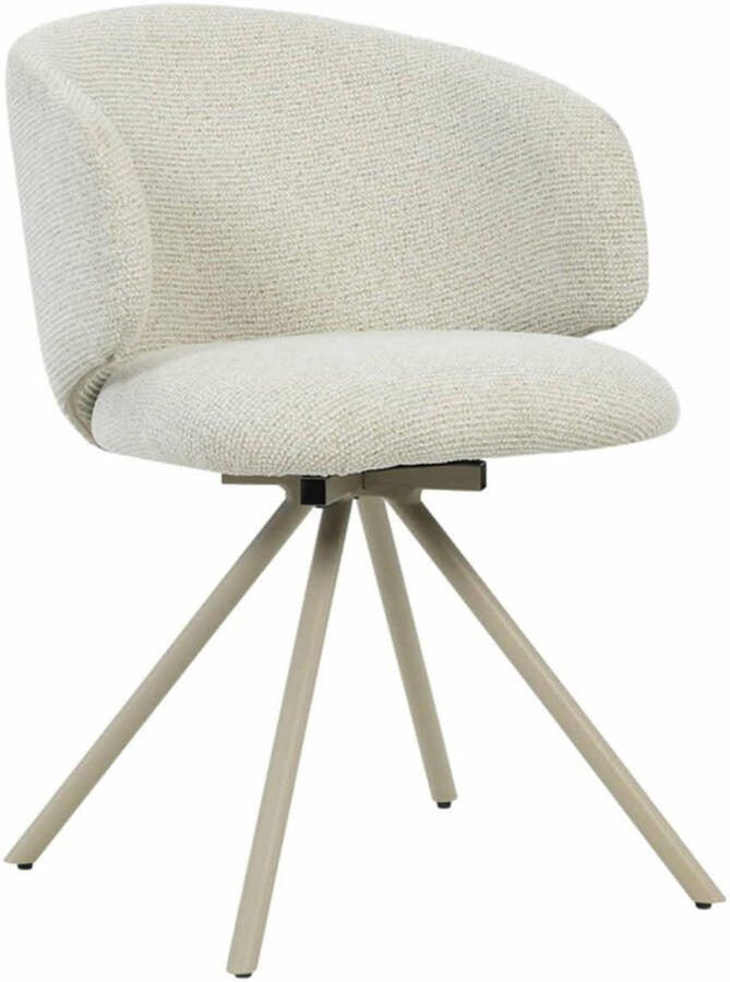 Giga Meubel Eetkamerstoel Sueca Beige Stof Draaibaar (set van 2)