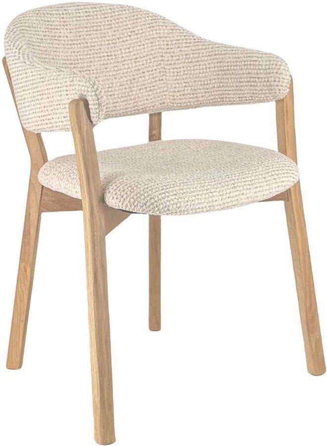 Giga Meubel Eetkamerstoel Uppsala Beige Naturel Stof Set van 2