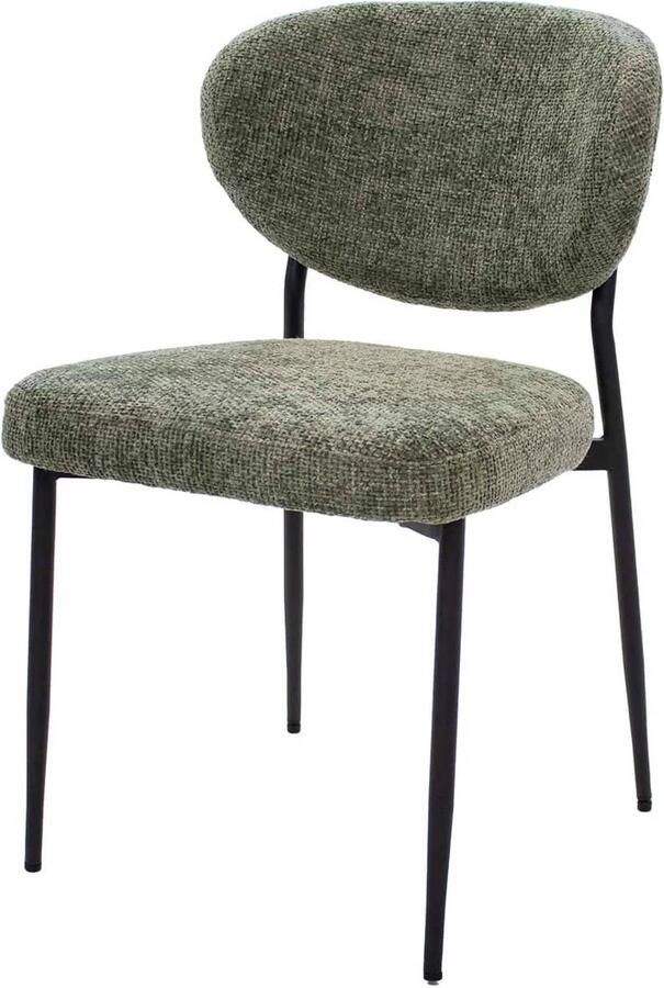 Giga Meubel Eetkamerstoel Stof Groen Zithoogte 49cm 57x48x80cm Vajèn