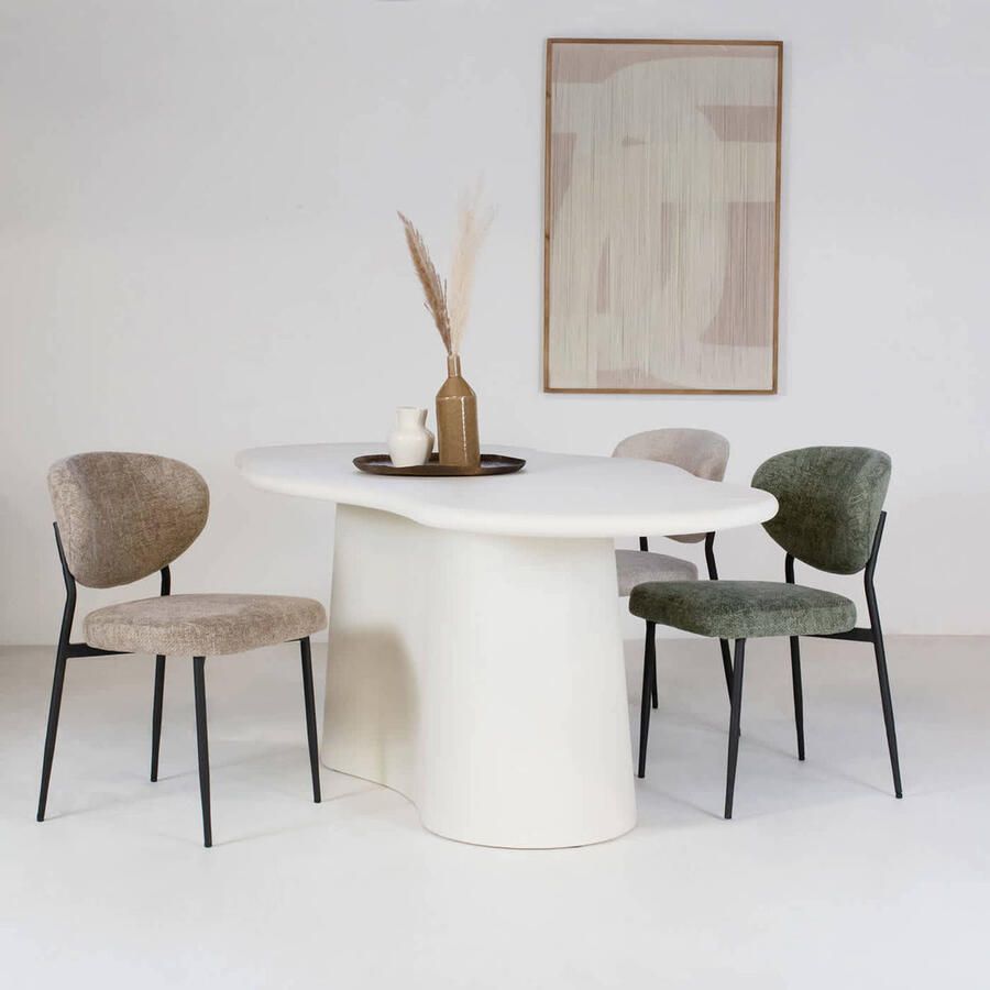 Giga Meubel Eetkamerstoel Stof Taupe Zithoogte 49cm 57x48x80cm Vajèn - Foto 2