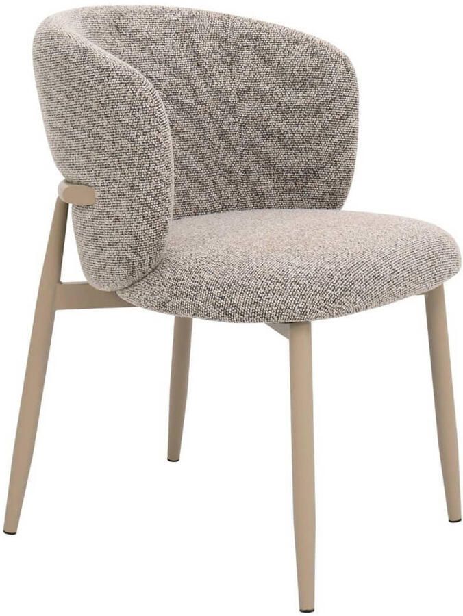 Giga Meubel Eetkamerstoel Varde Stof Taupe Beige Set van 2