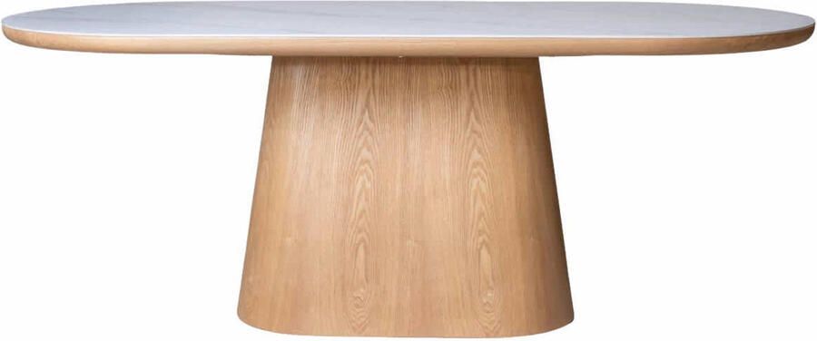 Giga Meubel Eettafel Alba Wit Keramiek Naturel 200x90x77cm
