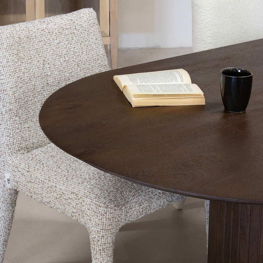 Giga Meubel Eettafel Ovaal Donkerbruin Hout 300cm Eettafel Ava - Foto 5