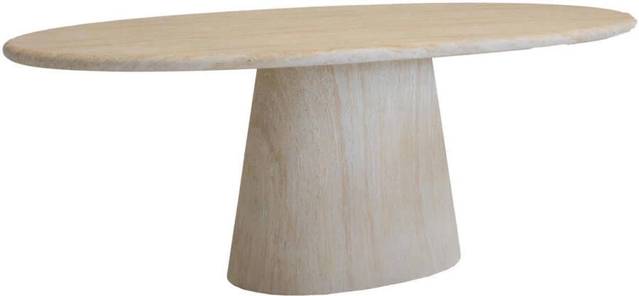 Giga Meubel Eettafel Brunn Ovaal Travertin 200x100x76cm