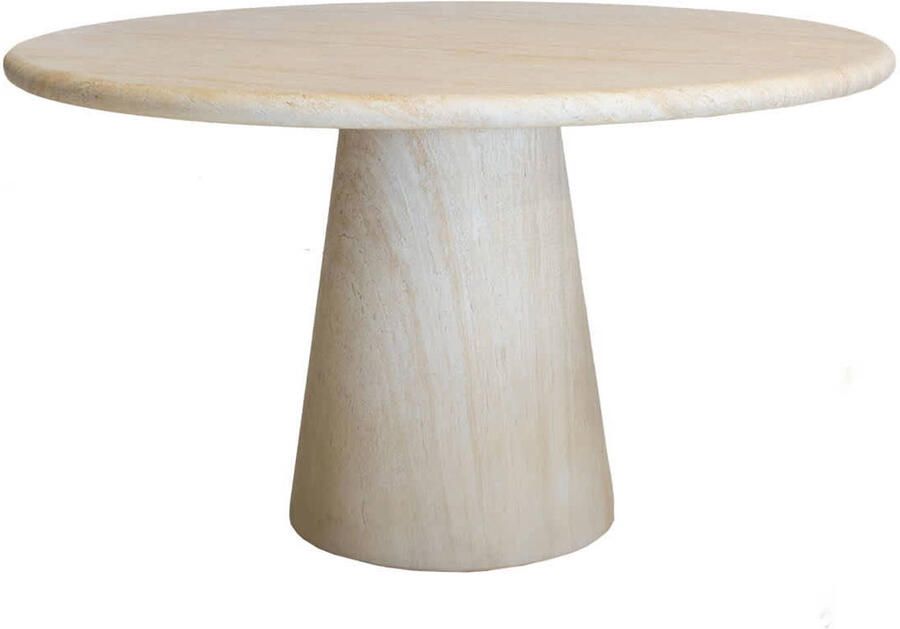 Giga Meubel Eettafel Brunn Rond Travertin 130x130x76cm