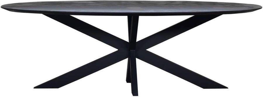 Giga Meubel Eettafel Ovaal Mangohout Zwart 200x110x78cm Tafel Diamond - Foto 3