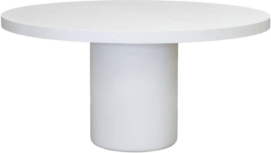 Giga Meubel Eettafel Rond 120cm Wit Eco Composiet Betonlook Eden