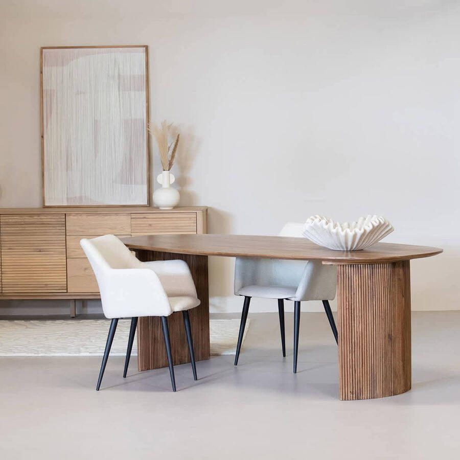 Giga Meubel Eettafel Deens Ovaal 240cm Bruin Mangohout Feline - Foto 3