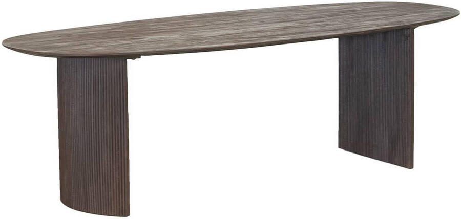 Giga Meubel Eettafel Deens Ovaal 300cm Donkerbruin Mangohout Feline