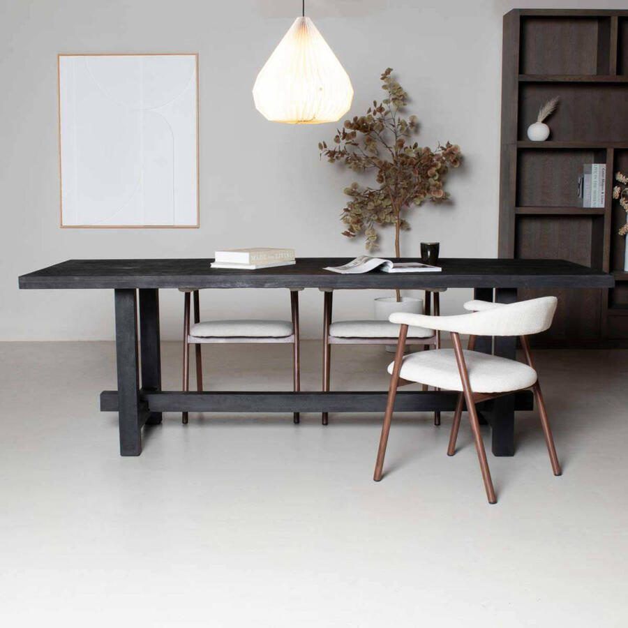 Giga Meubel Eettafel Zwart 240cm Mangohout Industrieel Eettafel Frans - Foto 7