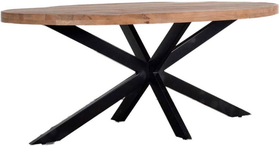 Giga Meubel Ovale Eettafel 200cm Mangohout & Metaal Eettafel Mansour - Foto 7