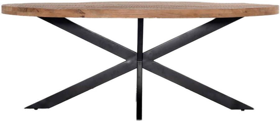 Giga Meubel Ovale Eettafel 200cm Mangohout & Metaal Eettafel Mansour - Foto 2