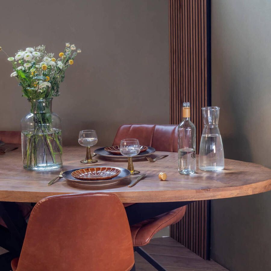 Giga Meubel Ovale Eettafel 200cm Mangohout & Metaal Eettafel Mansour - Foto 6
