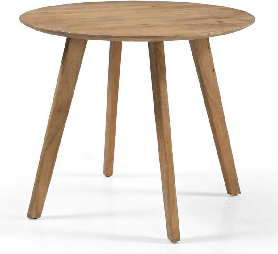 Giga Meubel Eettafel Oslo Rond Mangohout Naturel 90x90x76cm