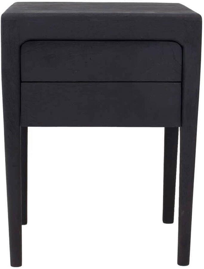 Giga Meubel Nachtkastje Zwart Mangohout 60cm 2 Lades Berend