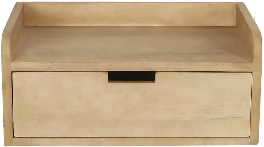 Giga Meubel Nachtkastje Boris Zwevend Naturel Hout 45x30x20cm
