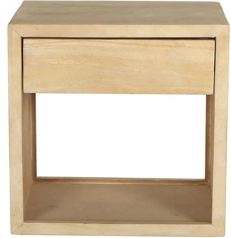 Giga Meubel Nachtkastje Jeff Zwevend Naturel Hout 40x30x40cm