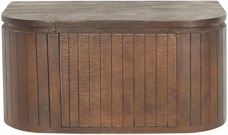 Giga Meubel Nachtkastje Merel Zwevend Donkerbruin Hout 55x35x26cm