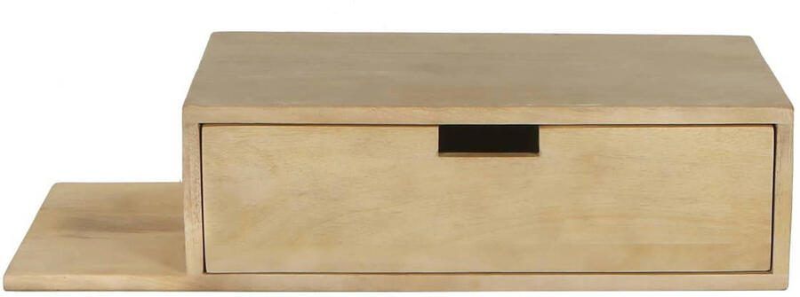 Giga Meubel Nachtkastje Niek Zwevend Naturel Plankje Links 65cm