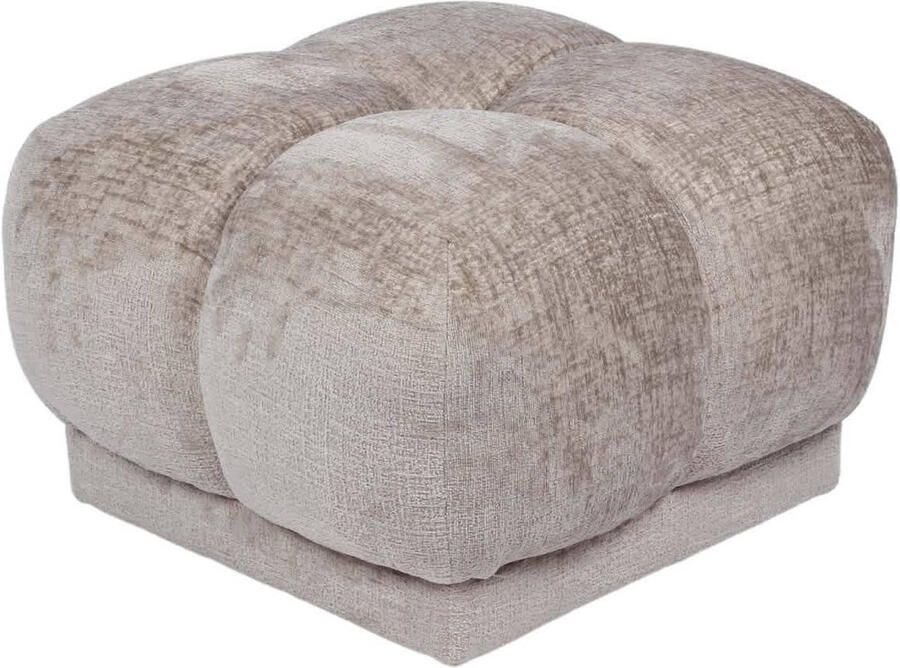 DÉJA Living Poef Stof Taupe 64x64x41cm Zithoogte 41cm Timéo