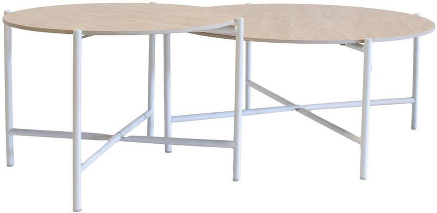 Giga Meubel Salontafel Abano Wit Metaal Sintered Stone Set van 2