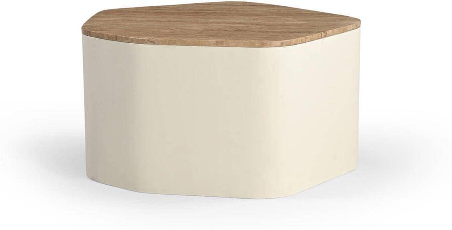 Giga Meubel Salontafel Organisch 76cm Beige Naturel Travertin Cersei