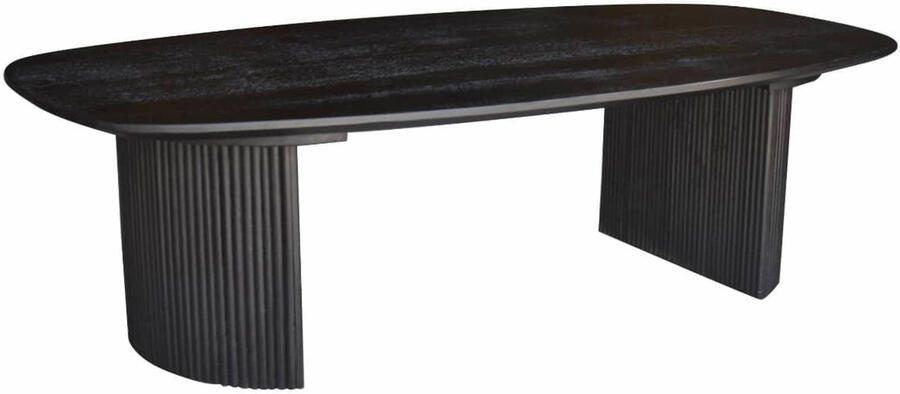 Giga Meubel Salontafel Feline Deens Ovaal Zwart Mangohout 130cm