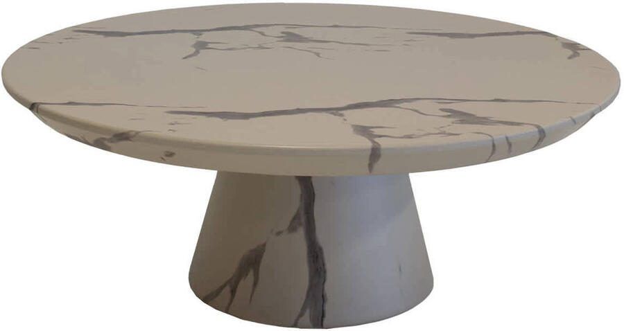 Giga Meubel Salontafel Flen Rond Marmerlook 90x90x35cm