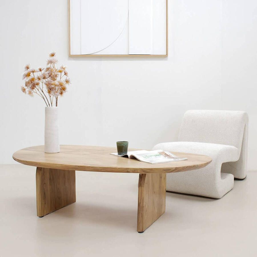 Giga Meubel Salontafel Naturel Mangohout 135cm Organisch Salontafel Floor - Foto 4